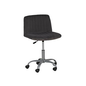 Linon Stratton Adjustable Office Chair with Ribbed Upholstered Seat