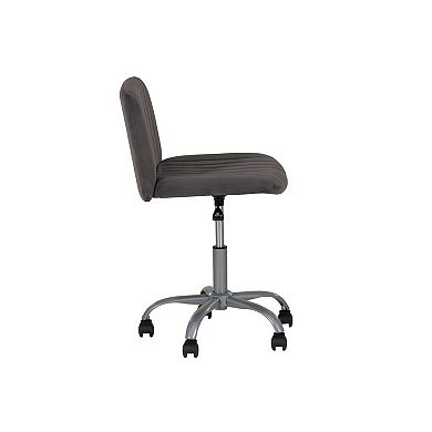 Linon Stratton Adjustable Office Chair with Ribbed Upholstered Seat