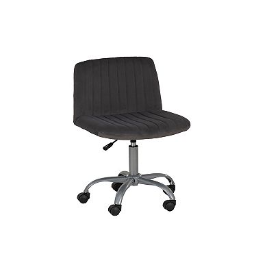 Linon Stratton Adjustable Office Chair with Ribbed Upholstered Seat