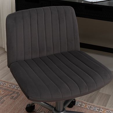 Linon Stratton Adjustable Office Chair with Ribbed Upholstered Seat