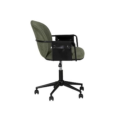 Linon Karri Adjustable Office Chair with Armrests