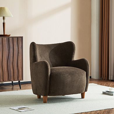 Lucia Velvet Wingback Armchair by Christopher Knight Home