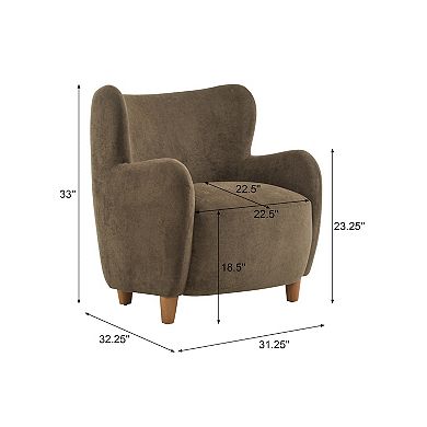 Lucia Velvet Wingback Armchair by Christopher Knight Home
