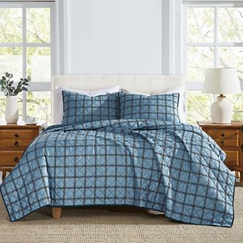 Cannon Luka Grid Quilt Set with Shams