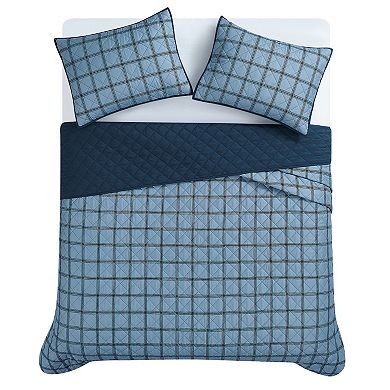 Cannon Luka Grid Quilt Set with Shams