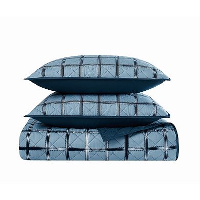 Cannon Luka Grid Quilt Set with Shams
