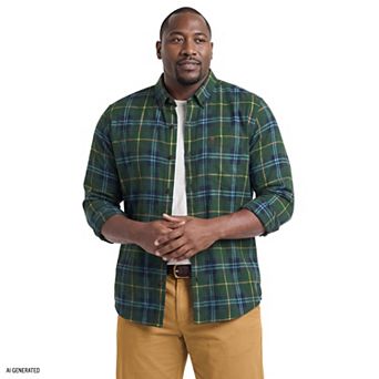 Big & Tall IZOD Stratton Flannel Long Sleeve Button-Down Shirt