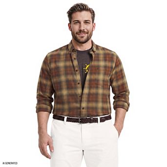 Big & Tall IZOD Stratton Flannel Long Sleeve Button-Down Shirt