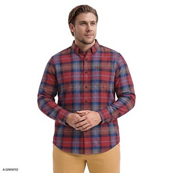 Big & Tall IZOD Stratton Flannel Long Sleeve Button-Down Shirt
