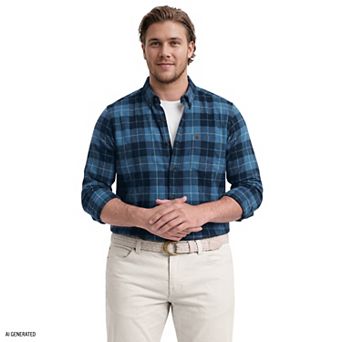 Big & Tall IZOD Stratton Flannel Long Sleeve Button-Down Shirt
