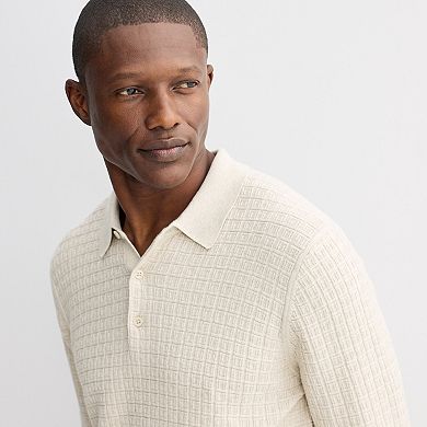 Men's Apt. 9® Long Sleeve Textured Polo