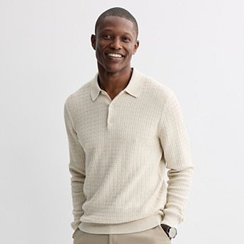 Men's Apt. 9® Long Sleeve Textured Polo