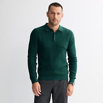 Men's Apt. 9® Long Sleeve Textured Polo