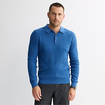 Men's Apt. 9® Long Sleeve Textured Polo