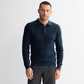 Men's Apt. 9® Long Sleeve Textured Polo