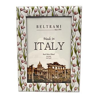 Discover Europe Made in Italy 4" x 6" Real Silver Plated Tulip Beltrami Frame