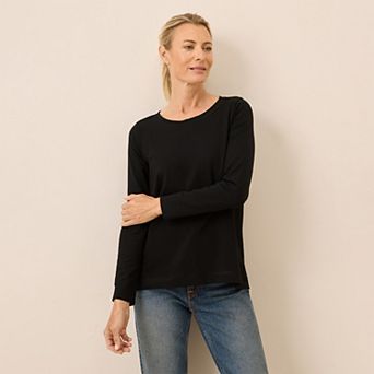 Organic Luxe Stretch Jersey Swing Long Sleeve Tee
