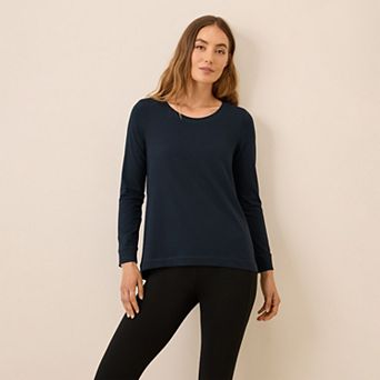 Luxe Stretch Jersey Swing Long Sleeve Tee
