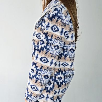 Marley Tan Denim Sherpa Cardigan