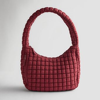 FLX Quilted Hobo Red Shoulder Bag