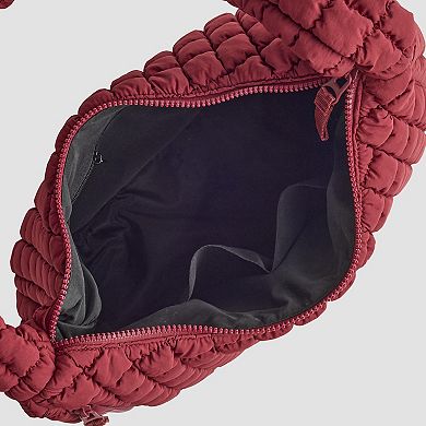 FLX Quilted Hobo Red Shoulder Bag
