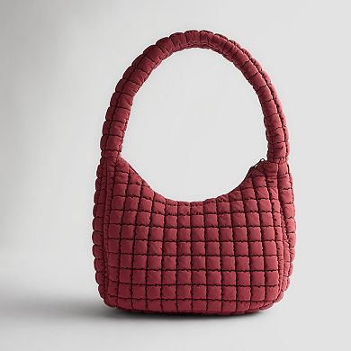 FLX Quilted Hobo Red Shoulder Bag