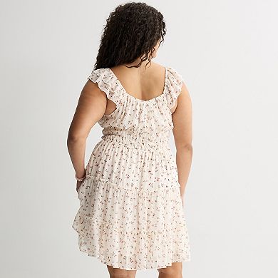 Juniors' Plus Size Mary & Mo Flutter Strap Dress