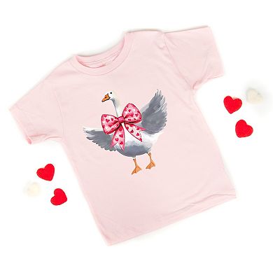 Valentine Goose Coquette - Toddler Short Sleeve Graphic T-Shirt