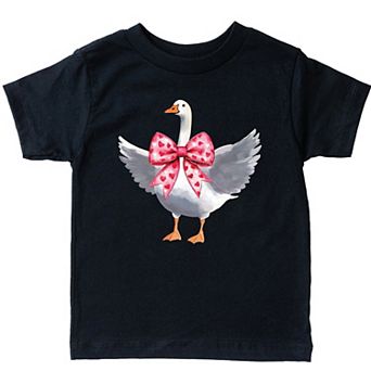 Valentine Goose Coquette - Toddler Short Sleeve Graphic T-Shirt