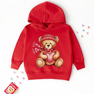 Valentine Teddy Bear Beanie - Toddler Hoodie