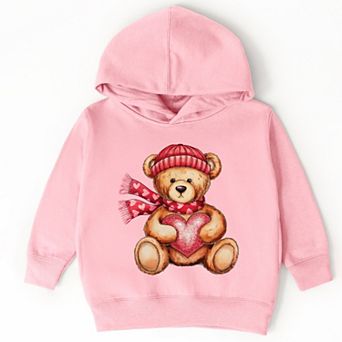 Valentine Teddy Bear Beanie - Toddler Hoodie