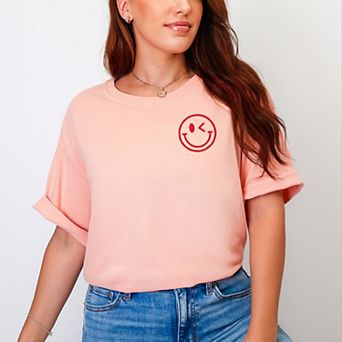 S.W.Smiley Fishing Club Anchor - Women's Garment Dyed Graphic T-Shirt