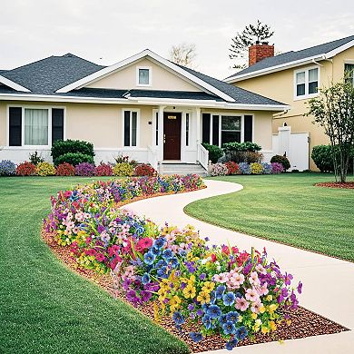 24 Bundles Artificial Flowers for Outdoors Multicolor Fake Flowers Plastic Plants Faux Lavender UV