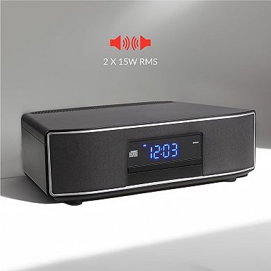 30W RMS Bluetooth Speaker with CD Player, FM Radio, Optical Input & IR Remote