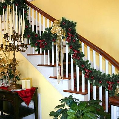 9 ft Christmas Green Garland, Premium Quality Greenery Twist Wreath Artificial Plant, Xmas