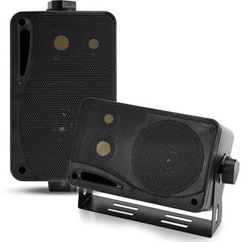3-Way Indoor Outdoor Speaker System - 3. 5 Inch 200W Pair of Mini Box Ceiling Wall Mount