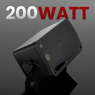 3-Way Indoor Outdoor Speaker System - 3. 5 Inch 200W Pair of Mini Box Ceiling Wall Mount