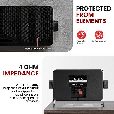 3-Way Indoor Outdoor Speaker System - 3. 5 Inch 200W Pair of Mini Box Ceiling Wall Mount