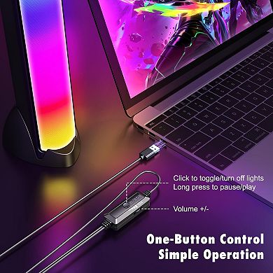 Computer Speakers, RGB Speakers, Gaming Speakers Full Screen LED Breathing Light, Channel Stereo