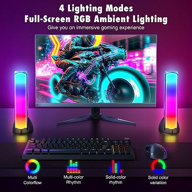 Computer Speakers, RGB Speakers, Gaming Speakers Full Screen LED Breathing Light, Channel Stereo