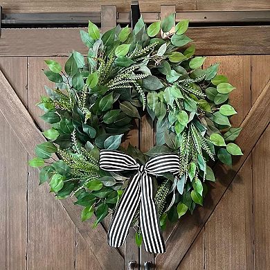 24PCS Artificial Ficus Leaves Branches Faux Ficus Tree Branches Artificial Greenery Silk