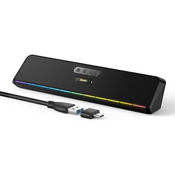 USB Wired & Bluetooth Mini Sound Bar, Stereo Sound, LED Effects, Plug & Play, Wide Compatibility