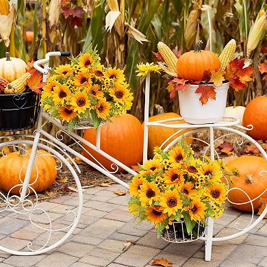 Artificial Sunflower Bouquets, 2 Bunches Fake Flowers for Outdoors Baby Shower Home Wedding Fall