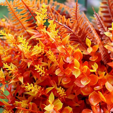 18PCS Artificial Fall Flowers Mums Plants for Outdoor Autumn Decoration UV Resistant Bulk