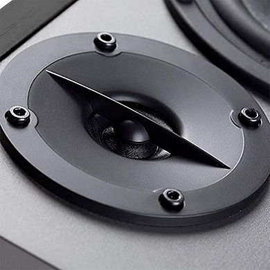 2.0 Active Near Field Studio Monitor Speaker with AUX Input, Remote Control, and Classic Wood Finish