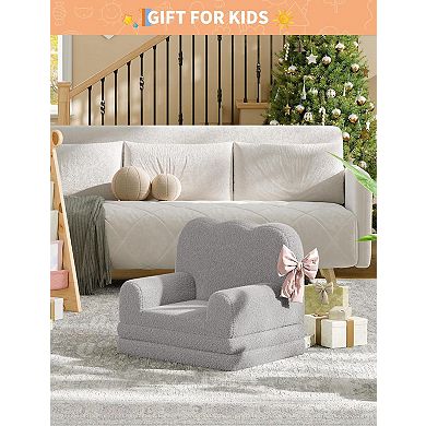 Kids' Sofa Bed,High-Density Sponge, Anti-Slip, Portable Floor Sofa for Playroom, Nursery, Gift