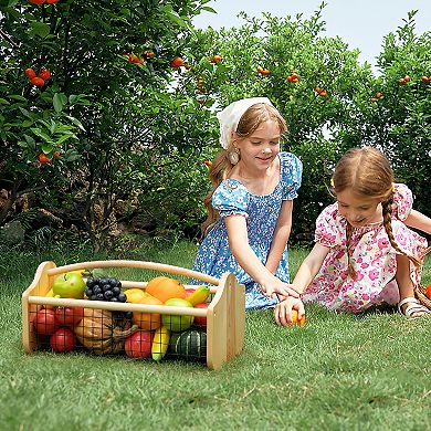 Vintage Harvest Basket, Curved Handle