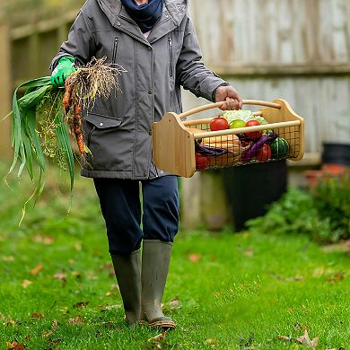 Vintage Harvest Basket, Curved Handle
