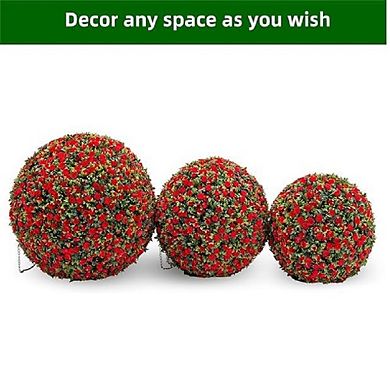 2-Pack Artificial Topiary Flower Balls for Outdoor & Indoor Wedding & Garden Decor