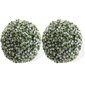 2-Pack Artificial Topiary Flower Balls for Outdoor & Indoor Wedding & Garden Decor